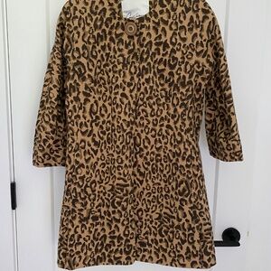 CAbi Estate Jacket XS Leopard Print Animal Print Coat #990 Pockets
